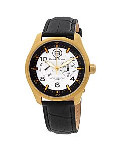 Mens-Marshall-Leather-White-and-Black-Dial