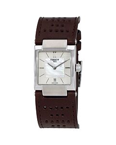 Women's T02 Brown Leather White Mother Of Pearl Dial
